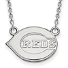 Sterling Silver Cincinnati Reds Logo Pendant on 18in Chain