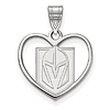 Vegas Golden Knights Heart Pendant 5/8in Sterling Silver