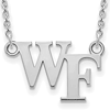 Wake Forest University WF Necklace 14k White Gold