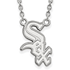 14kt White Gold Chicago White Sox Pendant on 18in Chain