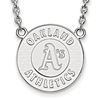 10k White Gold Oakland A's Logo Pendant on 18in Chain