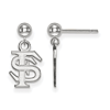Sterling Silver Florida State University Post Dangle Ball Earrings