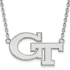 10k White Gold Georgia Tech GT Logo Necklace