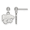 Sterling Silver Kansas State University Dangle Ball Earrings