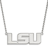 Sterling Silver 5/8in LSU Pendant with 18in Chain