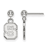 Sterling Silver North Carolina State Logo Dangle Ball Earrings