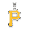 Sterling Silver 3/4in Pittsburgh Pirates P Enamel Pendant