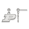 Sterling Silver Purdue University P Dangle Earrings