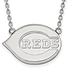 10k White Gold Cincinnati Reds Pendant on 18in Chain