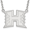 University of Hawaii Logo Necklace 3/4in 14k White Gold