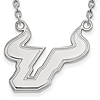 Sterling Silver University of South Florida Bull Horns U Necklace