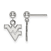 14kt White Gold West Virginia University Post Dangle Ball Earrings