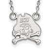 East Carolina University Skull Pendant on Necklace Sterling Silver