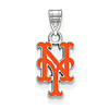 Sterling Silver 1/2in New York Mets NY Orange Enamel Pendant