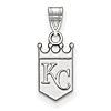 Sterling Silver 5/8in Kansas City Royals Crown Pendant