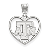 Sterling Silver 5/8in Texas A&M University Heart Pendant