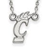 University Of Cincinnati Logo Pendant Necklace Small 10k White Gold