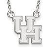 Sterling Silver 1/2in University of Houston UH Pendant with 18in Chain