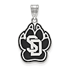 Sterling Silver University of South Dakota Enamel Pendant 3/4in