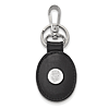 Sterling Silver San Francisco Giants Black Leather Oval Key Chain