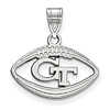 Sterling Silver 3/4in Georgia Tech Football Pendant