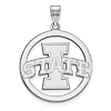 Iowa State University Circle Pendant 1in Sterling Silver 