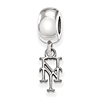 Sterling Silver New York Mets Extra Small Dangle Bead