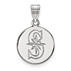 Sterling Silver 5/8in Round Seattle Mariners S Pendant