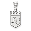 10kt White Gold 5/8in Kansas City Royals Crown Logo Pendant
