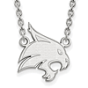 Texas State University Logo Necklace 3/4in 10k White Gold