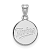 Sterling Silver 3/8in Minnesota Twins Round Pendant