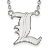 Sterling Silver University of Louisville L Pendant with 18in Chain