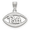 Sterling Silver 3/4in University of Pittsburgh Football Pendant
