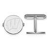 Sterling Silver University of Wisconsin W Round Cuff Links