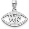 Wake Forest University WF Football Pendant 3/4in Sterling Silver