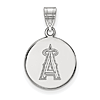 Sterling Silver 5/8in Round Los Angeles Angels Pendant