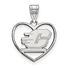 Central Michigan University Heart Pendant 5/8in Sterling Silver