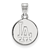 10k White Gold 3/8in Los Angeles Dodgers Round Pendant