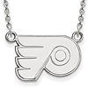 14k White Gold Small Philadelphia Flyers Pendant with 18in Chain