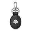 Sterling Silver Ohio State University Black Leather Oval Key Chain