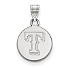 Sterling Silver 1/2in Texas Rangers Round Pendant