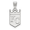 Sterling Silver 3/4in Kansas City Royals Crown Pendant