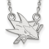 Sterling Silver Small San Jose Sharks Pendant with 18in Chain