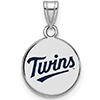 Sterling Silver 1/2in Minnesota Twins Round Enamel Pendant