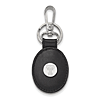 Sterling Silver Texas Tech University Black Leather Oval Key Chain