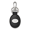 Sterling Silver University of Georgia Black Leather Oval Key Chain