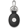 Sterling Silver University of Oklahoma Black Leather Oval Key Chain