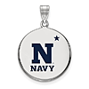 United States Naval Academy Enamel Disc Pendant 3/4in Sterling Silver