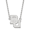 10k White Gold Baylor University BU Pendant with 18in Chain