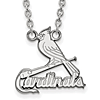 Sterling Silver 5/8in St. Louis Cardinals Pendant on 18in Chain